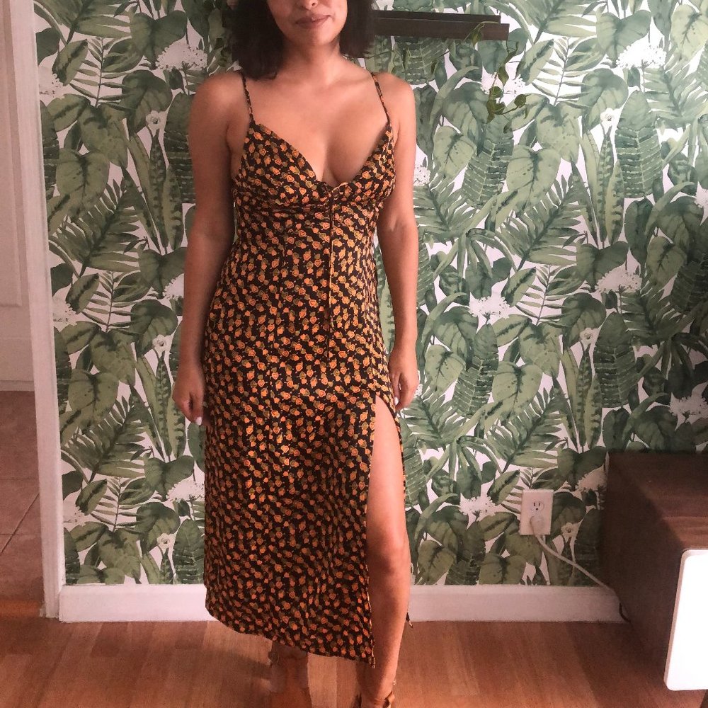 Urban Outfitters Heart-Print Midi Dress